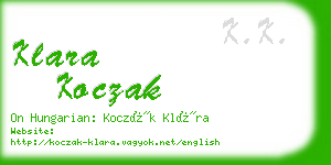 klara koczak business card